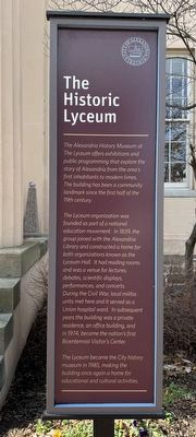 The Historic Lyceum Marker. Click for full size. The Historic Lyceum Marker image. Click for full size.