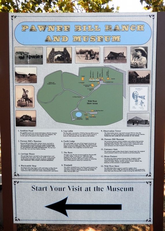 Pawnee Bill Ranch and Museum Marker. Click for full size. Pawnee Bill Ranch and Museum Marker image. Click for full size.