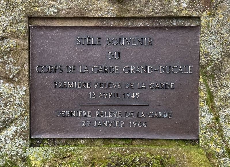 Corps de la Garde-Ducale / Grand Ducal Guard plaque image. Click for full size.