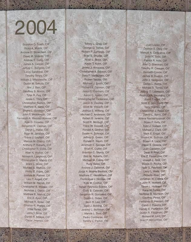 Operation Enduring Freedom/ Operation Iraqi Freedom Memorial image. Click for full size.