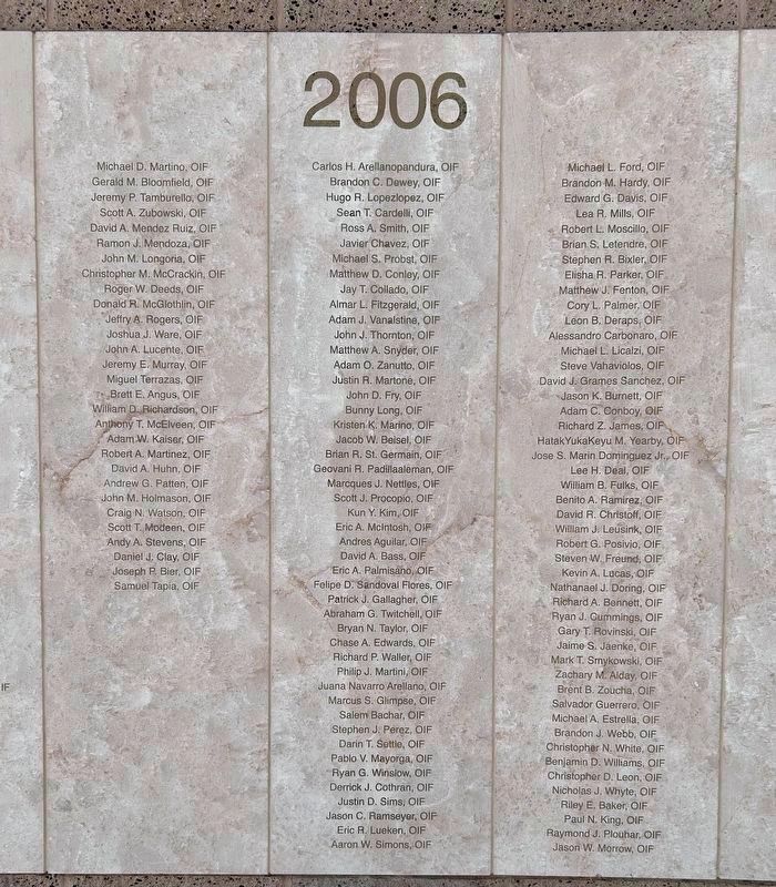 Operation Enduring Freedom/ Operation Iraqi Freedom Memorial image. Click for full size.