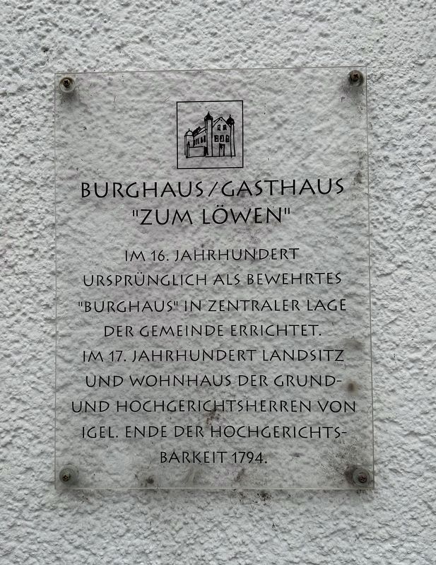Burghaus/Gasthaus �zum L�wen� / Castle House/Inn �zum L�wen� Marker image. Click for full size.