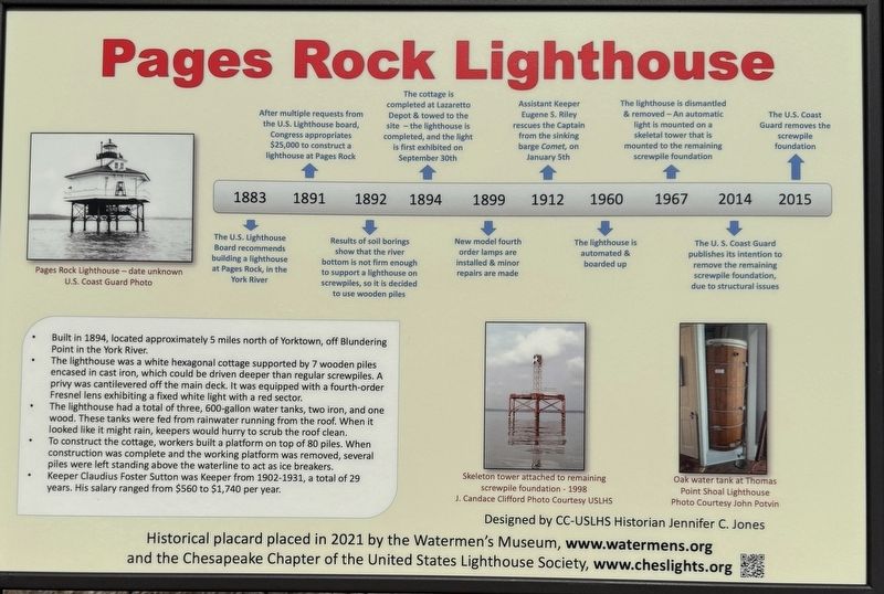 Pages Rock Lighthouse Marker image. Click for full size.
