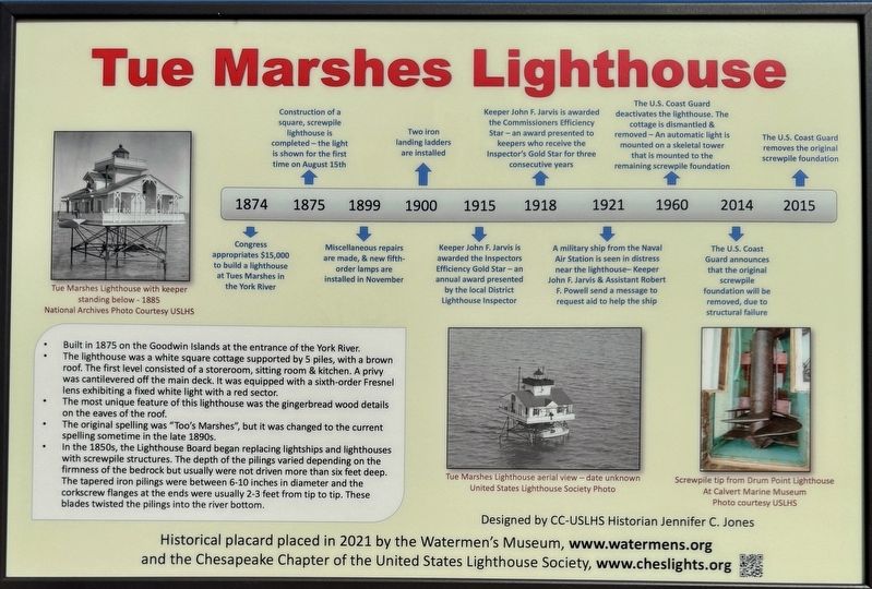Tue Marshes Lighthouse Marker image. Click for full size.