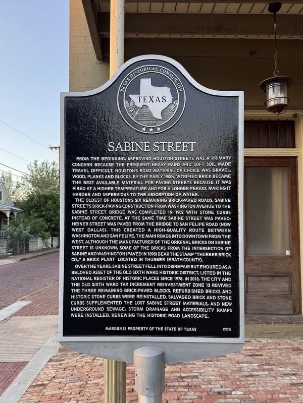 Sabine Street Marker image. Click for full size.