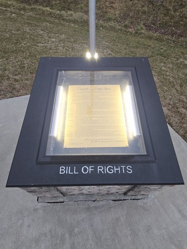 The Charters of Freedom Marker - replica display of the Bill of Rights. Click for full size. The Charters of Freedom Marker - replica display of the Bill of Rights image. Click for full size.