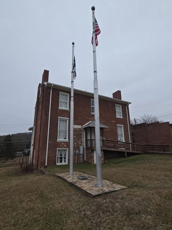Stokes County Historical Society Flagpoles at the rear of the building. Click for full size. Stokes County Historical Society Flagpoles at the rear of the building image. Click for full size.