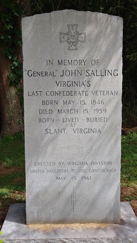 In Memory of "General" John Salling Marker. Click for full size. In Memory of "General" John Salling Marker image. Click for full size.