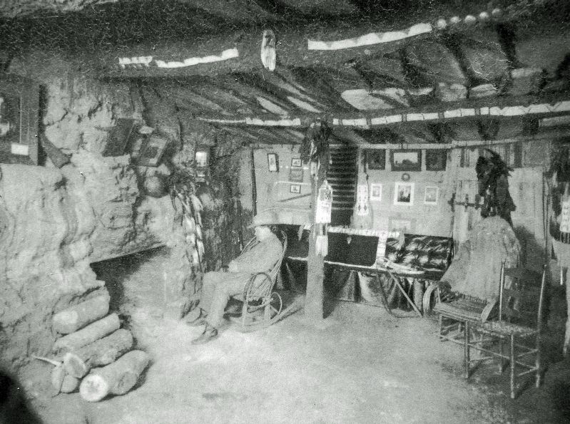 Marker detail: Pawnee Bill in Dugout image. Click for full size.
