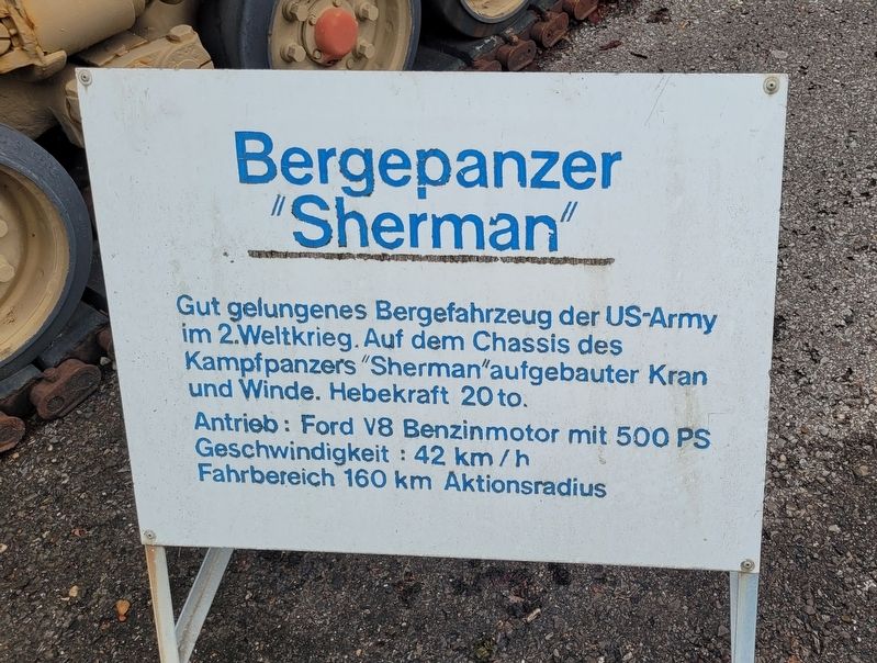 Bergepanzer "Sherman" / Armored Recovery Vehicle "Sherman" Marker image. Click for full size.