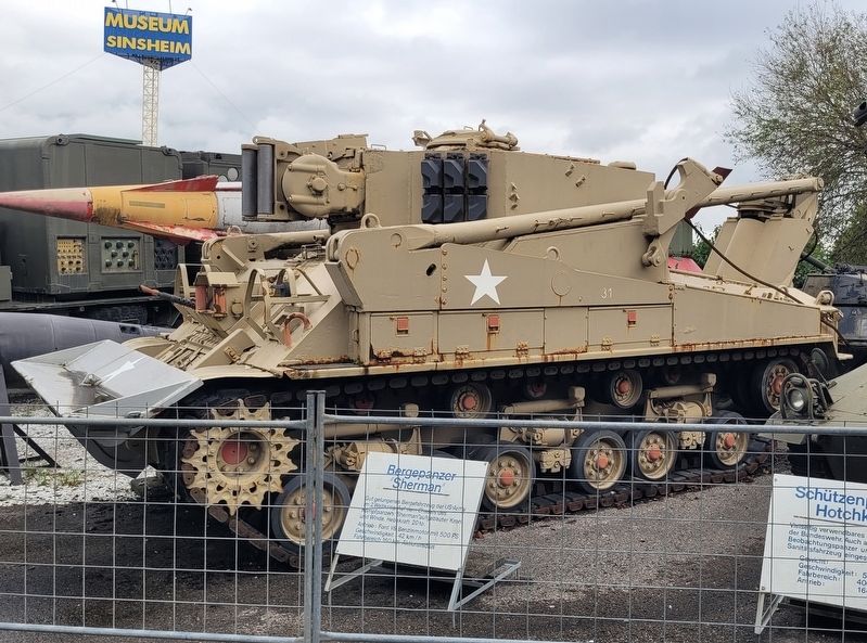 The Armored Recovery Vehicle "Sherman" and Marker image. Click for full size.