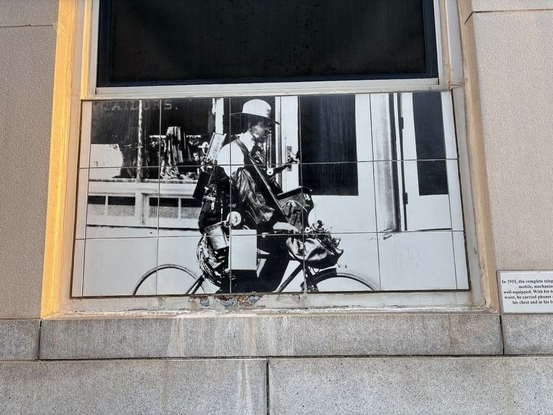1911 Telephone Man photo and marker. Click for full size. 1911 Telephone Man photo and marker image. Click for full size.