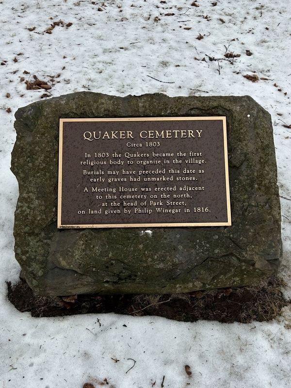 Quaker Cemetery Marker image. Click for full size.