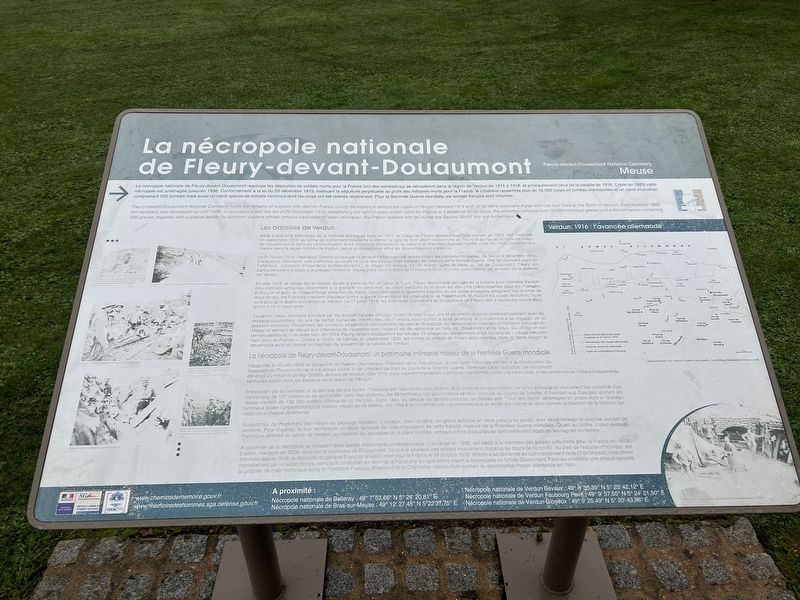 La nécropole nationale de Fleury-devant-Douaumont Marker. Click for full size. La nécropole nationale de Fleury-devant-Douaumont Marker image. Click for full size.