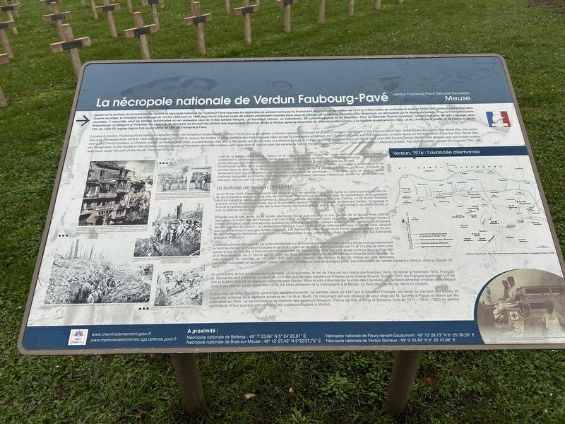 La nécropole nationale de Verdun Faubourg-Pavé Marker. Click for full size. La nécropole nationale de Verdun Faubourg-Pavé Marker image. Click for full size.