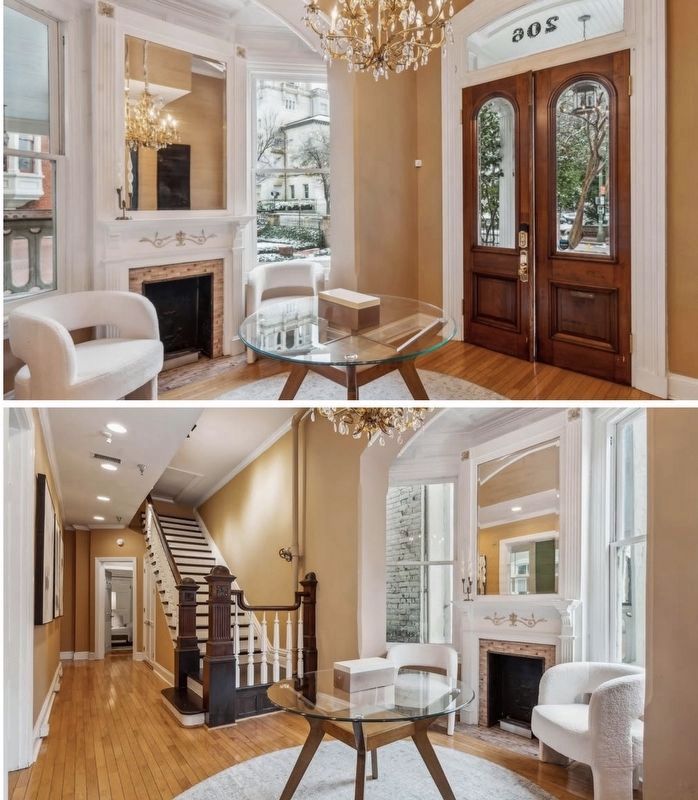 Entry Foyer Fireplace and Staircase image. Click for full size.