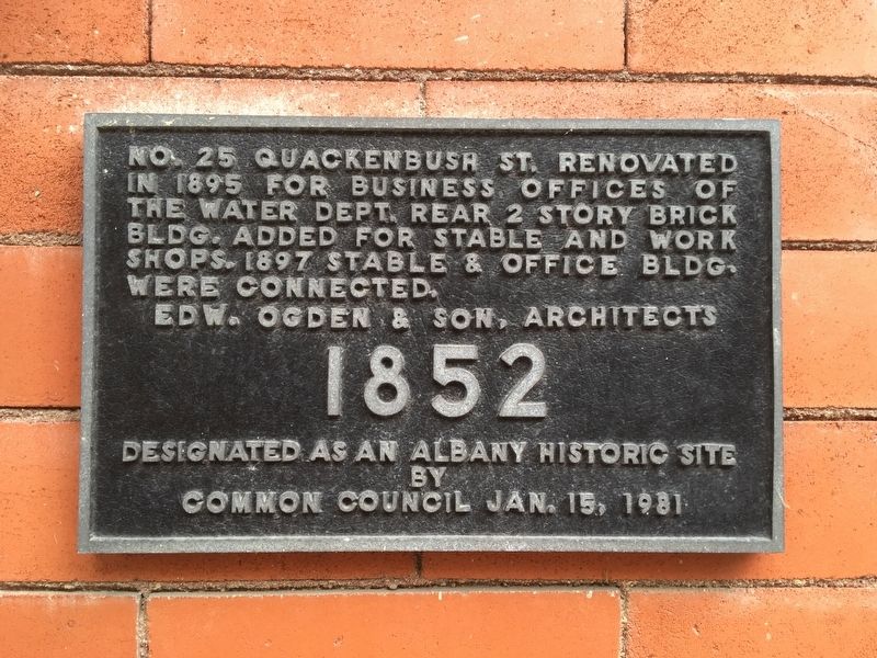 No. 25 Quackenbush St. Marker. Click for full size. No. 25 Quackenbush St. Marker image. Click for full size.