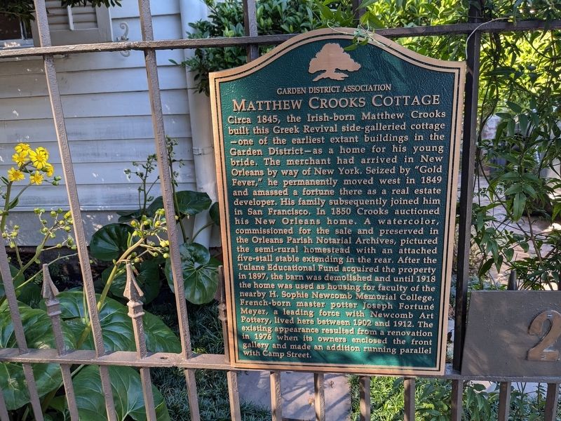 Matthew Crooks Cottage Marker. Click for full size. Matthew Crooks Cottage Marker image. Click for full size.