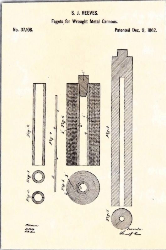 Marker detail: 1862 Reeves Patent image. Click for full size.
