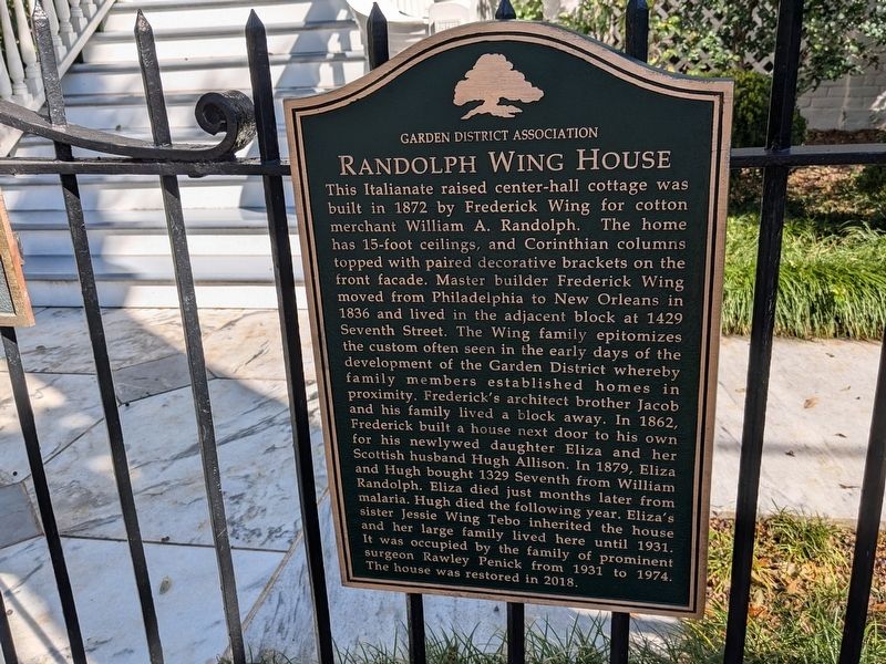 Randolph Wing House Marker image. Click for full size.