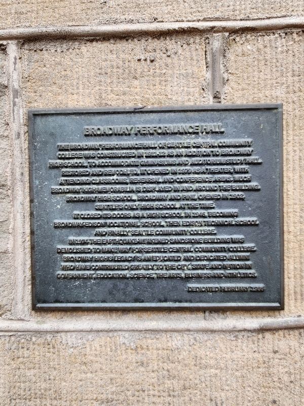 Broadway Performance Hall Marker image. Click for full size.