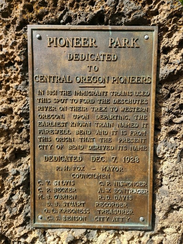 Pioneer Park Marker. Click for full size. Pioneer Park Marker image. Click for full size.
