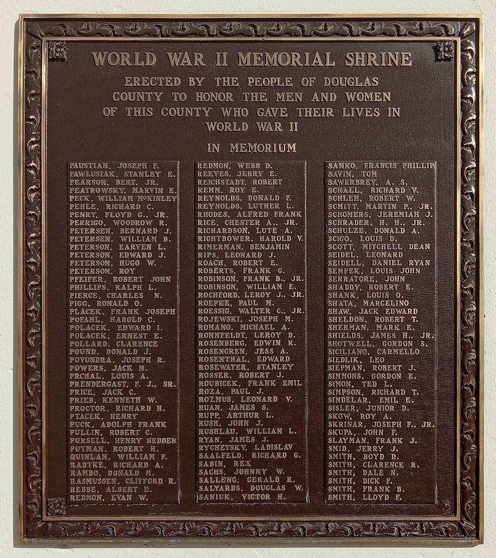 Douglas County World War II Memorial Shrine panel 8 image. Click for full size.