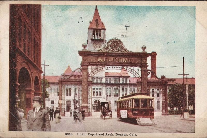 Union Depot and Arch (both mentioned on marker). Click for full size. Union Depot and Arch (both mentioned on marker) image. Click for full size.