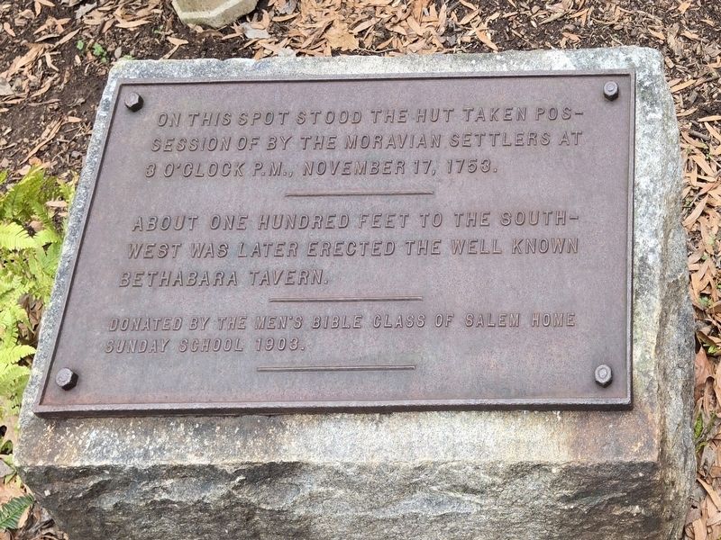 Moravian Settlers Hut Marker. Click for full size. Moravian Settlers Hut Marker image. Click for full size.