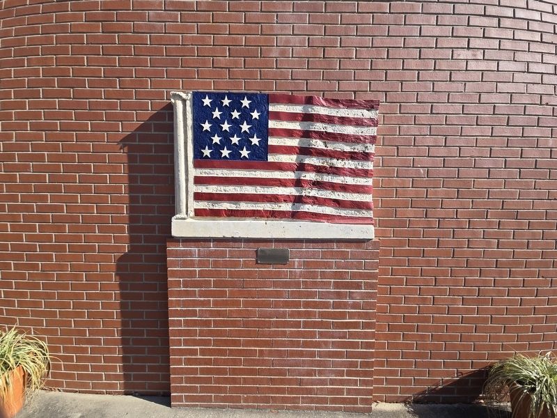 Star Spangled Banner sculpture. Marker is blow the flag. Click for full size. Star Spangled Banner sculpture. Marker is blow the flag image. Click for full size.