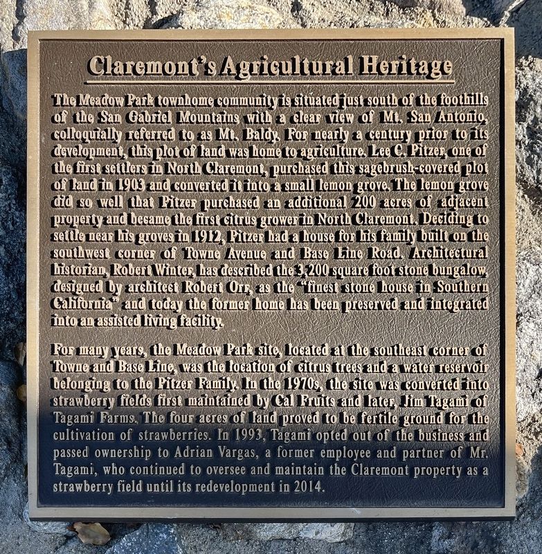 Claremont's Agricultural Heritage Marker. Click for full size. Claremont's Agricultural Heritage Marker image. Click for full size.