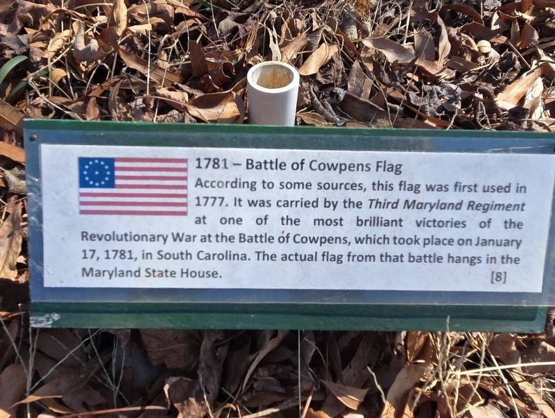 1781 - Battle of Cowpens Flag Marker image. Click for full size.