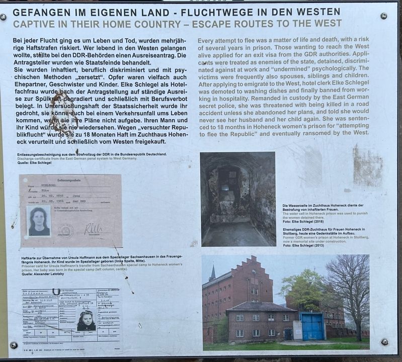 Gefangen im Eigenen Land - Fluchtwege In den Westen Marker image. Click for full size.