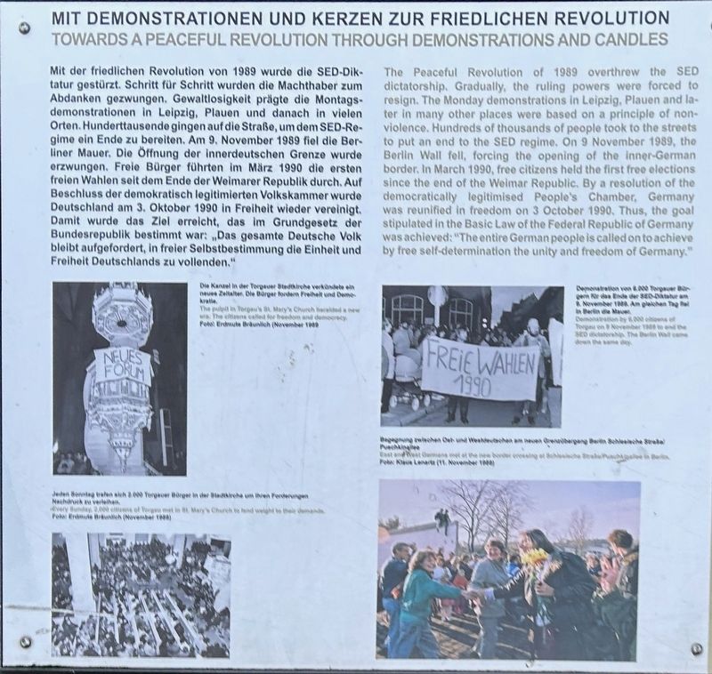 Mit Demonstrationen und Kerzen zur Friedlichen Revolution Marker image. Click for full size.