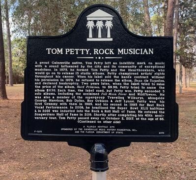 Tom Petty, Rock Musician Marker image. Click for full size.