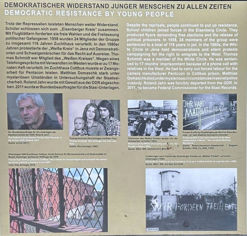 Demokratischer Widerstand Junger Menschen zu Allen Zeiten Marker image. Click for full size.