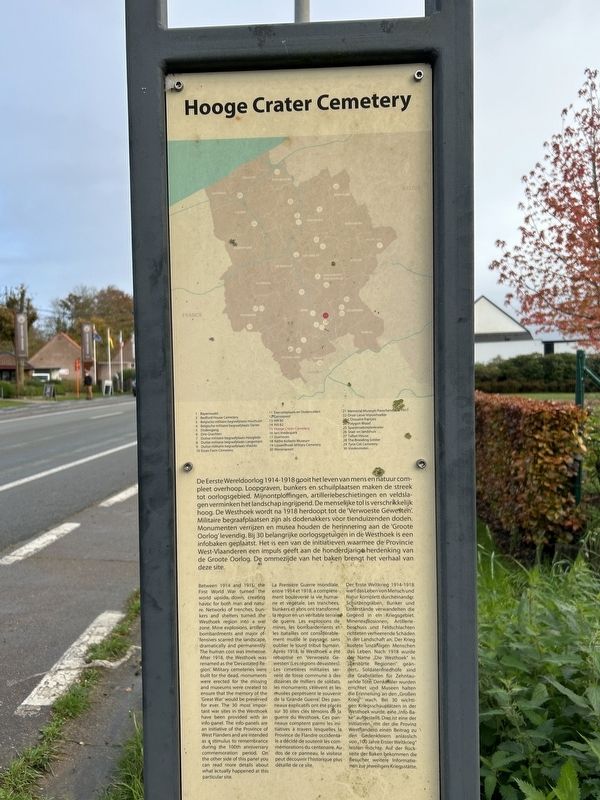 Hooge Crater Cemetery Marker. Click for full size. Hooge Crater Cemetery Marker image. Click for full size.