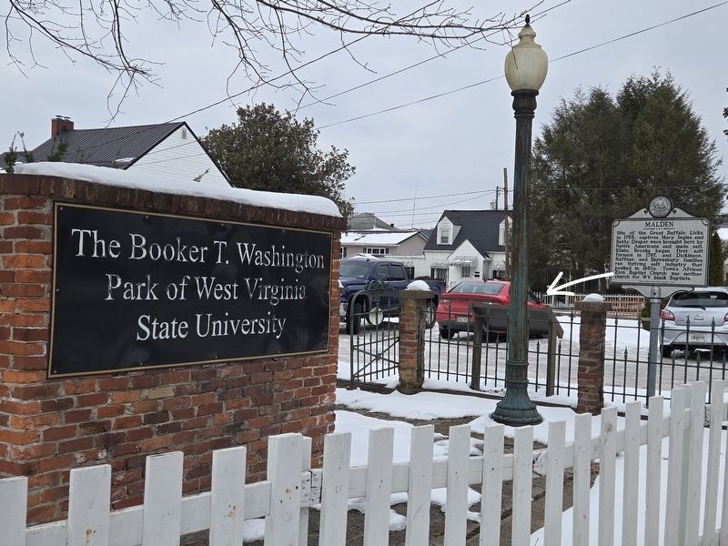 Rear view of Necessary Ingredient Marker from Booker T Washington Park. Click for full size. Rear view of Necessary Ingredient Marker from Booker T Washington Park image. Click for full size.