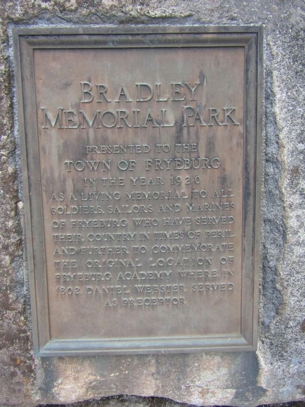 Bradley Memorial Park Marker. Click for full size. Bradley Memorial Park Marker image. Click for full size.