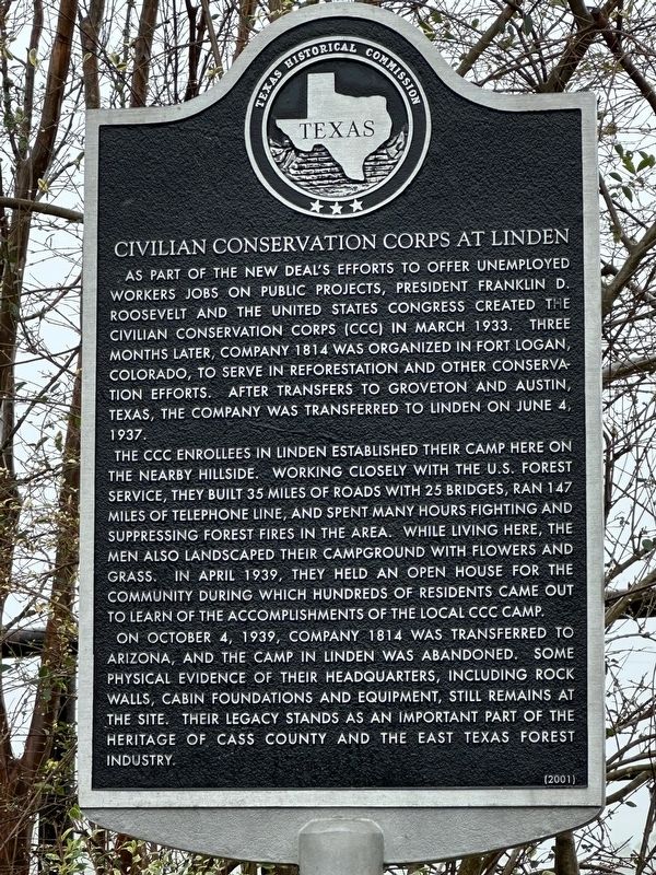 Civilian Conservation Corps at Linden Marker. Click for full size. Civilian Conservation Corps at Linden Marker image. Click for full size.