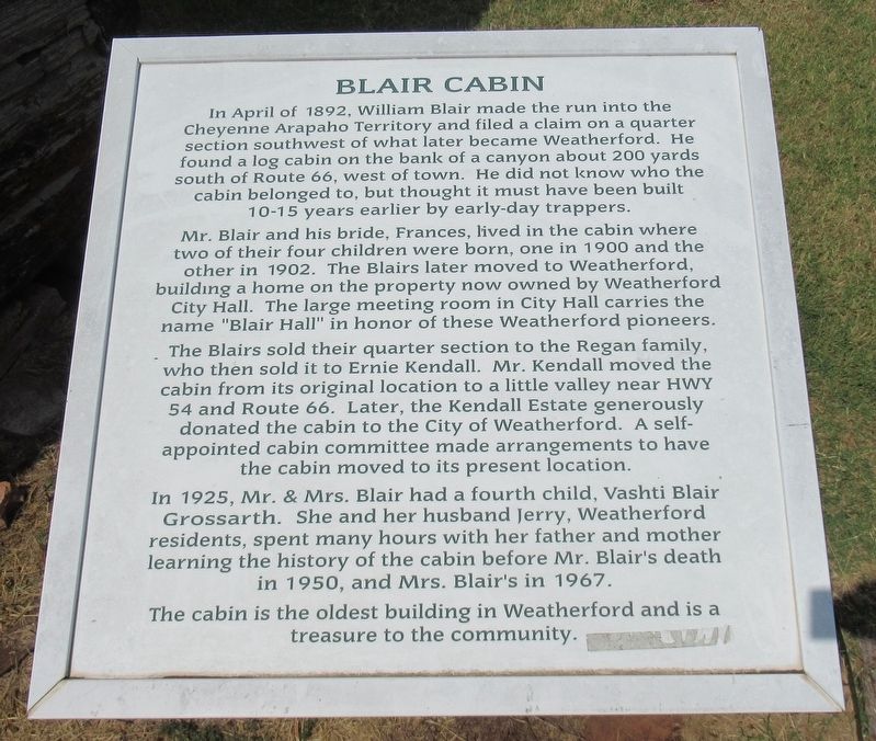 Blair Cabin Marker. Click for full size. Blair Cabin Marker image. Click for full size.