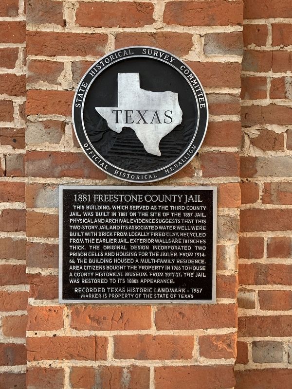 1881 Freestone County Jail Marker image. Click for full size.