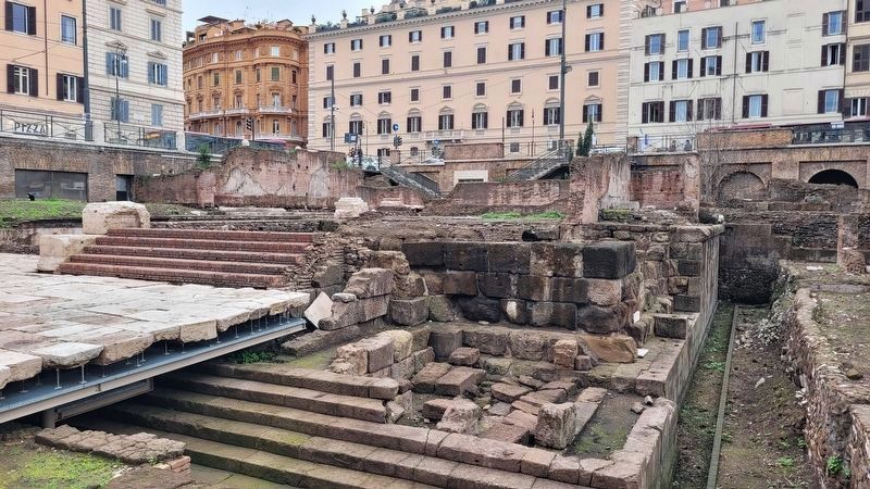 A section of the foundation of the Curia of Pompey where Julius Caesar was assassinated. Click for full size. A section of the foundation of the Curia of Pompey where Julius Caesar was assassinated image. Click for full size.
