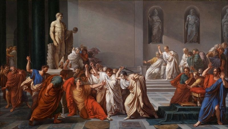 The assassination of Julius Caesar, led by Brutus, by the Senate. Click for full size. The assassination of Julius Caesar, led by Brutus, by the Senate image. Click for full size.