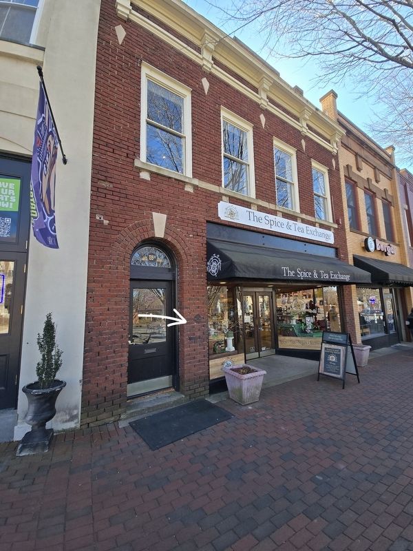 Full view of 135 West Main Street building. Marker indicated by arrow. Click for full size. Full view of 135 West Main Street building. Marker indicated by arrow image. Click for full size.