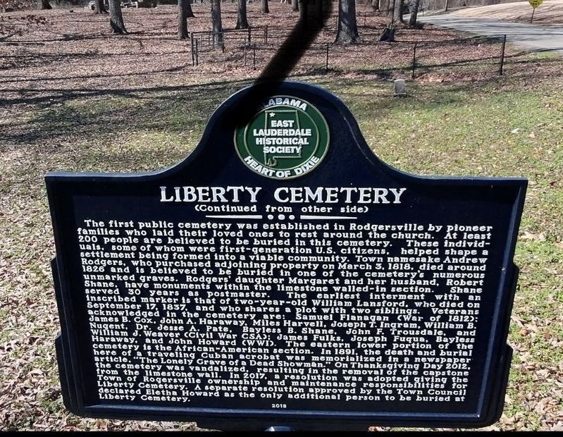 Liberty Cemetery - Reverse Side. Click for full size. Liberty Cemetery - Reverse Side image. Click for full size.