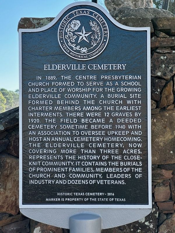 Elderville Cemetery Marker image. Click for full size.