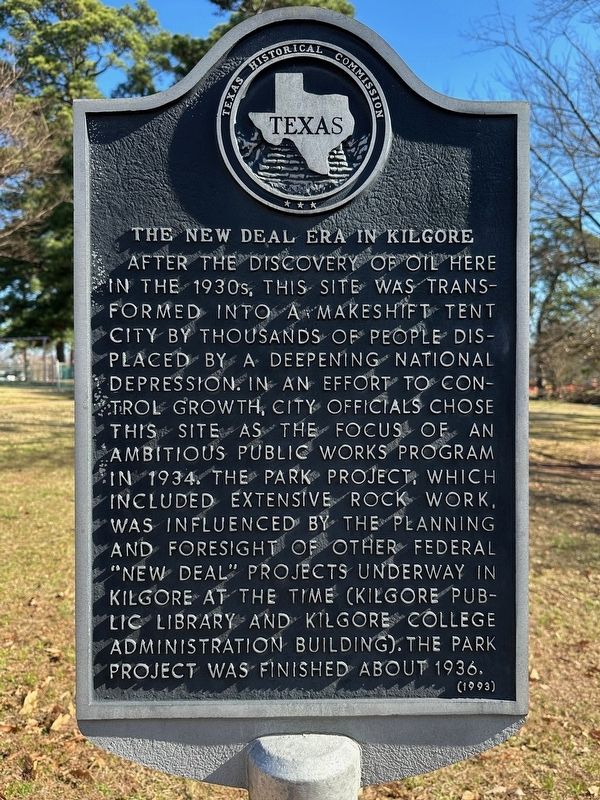 The New Deal Era in Kilgore Marker. Click for full size. The New Deal Era in Kilgore Marker image. Click for full size.