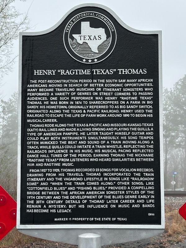Henry "Ragtime Texas" Thomas Marker. Click for full size. Henry "Ragtime Texas" Thomas Marker image. Click for full size.