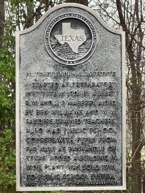 Pritchett Normal Institute Marker. Click for full size. Pritchett Normal Institute Marker image. Click for full size.
